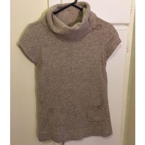 Short sleeve cowl neck beige Top Shop sweater